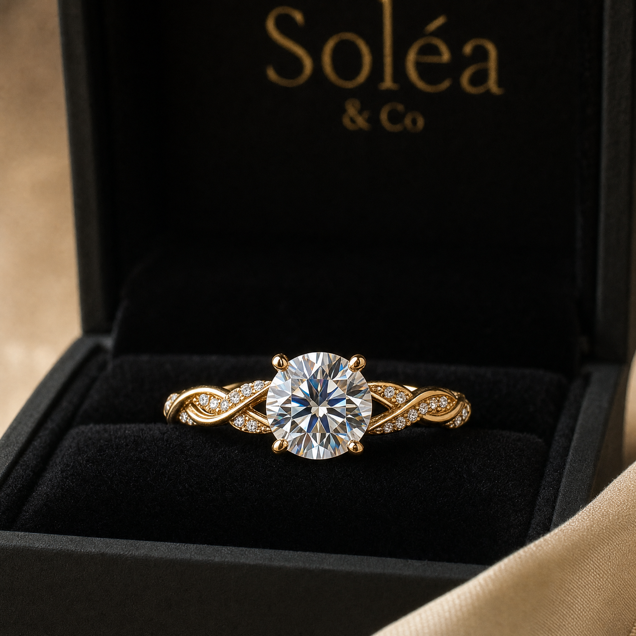 Twisted Vine Solitaire Ring
